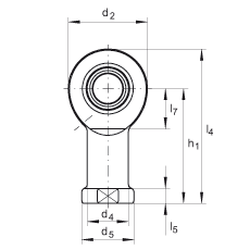 桿端軸承 GIR15-DO, 根據 DIN ISO 12 240-4 標準，帶右旋內螺紋，需維護