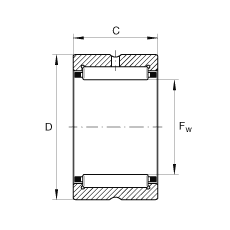 滾針軸承 NCS1612, 機加工滾道，根據 ABMA 18.2 - 1982，英制