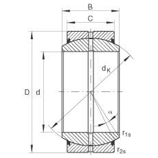 關節軸承 GE70-DO-2RS, 根據 DIN ISO 12 240-1 標準, 需維護，兩側唇密封