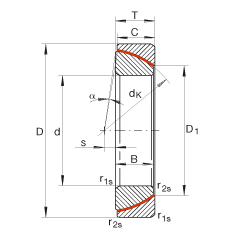 角接觸關(guān)節(jié)軸承 GE130-SW, 根據(jù) DIN ISO 12 240-2 標(biāo)準(zhǔn)，免維護(hù)
