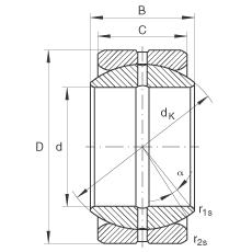 關節軸承 GE76-ZO, 根據 DIN ISO 12 240-1 標準，英制尺寸，需維護