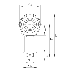 桿端軸承 GIKL16-PB, 根據(jù) DIN ISO 12 240-4 標(biāo)準(zhǔn)，帶左旋內(nèi)螺紋，需維護