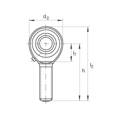 桿端軸承 GAKR16-PB, 根據 DIN ISO 12 240-4 標準，帶右旋外螺紋，需維護