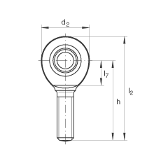 桿端軸承 GAR12-UK, 根據(jù) DIN ISO 12 240-4 標(biāo)準(zhǔn)，帶右旋外螺紋，需維護(hù)
