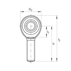 桿端軸承 GAKL6-PW, 根據(jù) DIN ISO 12 240-4 標準，帶左旋外螺紋，需維護