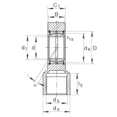 液壓桿端軸承 GIHRK70-DO, 根據(jù) DIN ISO 12 240-4 標(biāo)準(zhǔn)，帶右旋螺紋夾緊裝置，需維護(hù)