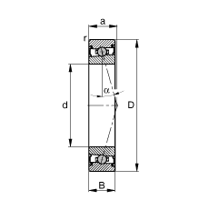 主軸軸承 HCS7017-C-T-P4S, 調節，成對安裝，接觸角 α = 15°，兩側唇密封，非接觸，限制公差