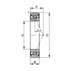 主軸軸承 HCS7007-E-T-P4S, 調節，成對或單元安裝，接觸角 α = 25°，兩側唇密封，非接觸，限制公差