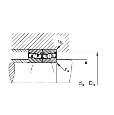 主軸軸承 HSS71906-C-T-P4S, 調(diào)節(jié)，成對安裝，接觸角 α = 15°，兩側(cè)唇密封，非接觸，加嚴(yán)公差