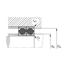主軸軸承 HCB71911-E-T-P4S, 調節，成對或單元安裝，接觸角 α = 25°，陶瓷球，限制公差
