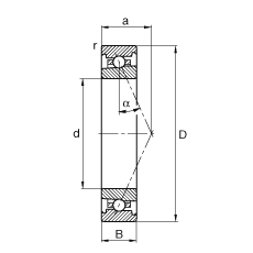 主軸軸承 HS7002-E-T-P4S, 調節，成對或單元安裝，接觸角 α = 25°，限制公差