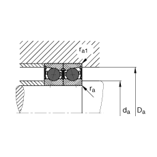 主軸軸承 HCB7017-E-2RSD-T-P4S, 調節，成對或單元安裝，接觸角 α = 25°，陶瓷球，兩側唇密封，非接觸，限制公差