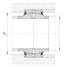 關節軸承 GE45-HO-2RS, 根據 DIN ISO 12 240-1 標準, 需維護，兩側唇密封